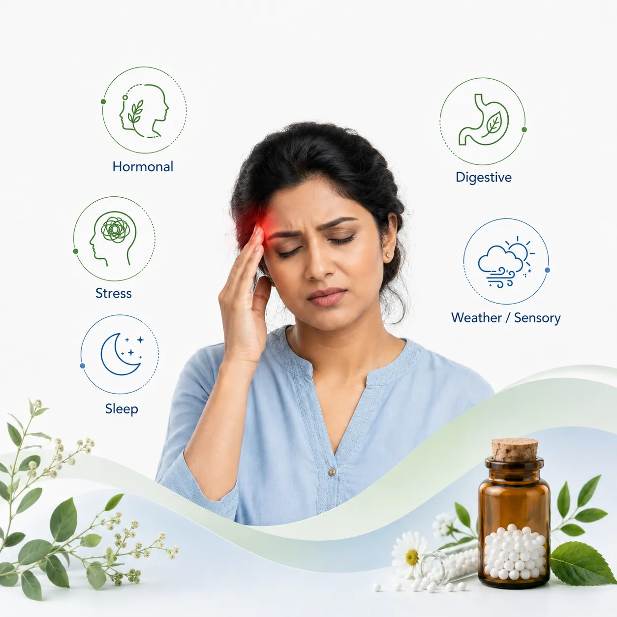 Homeopathy approach for different types of migraines
